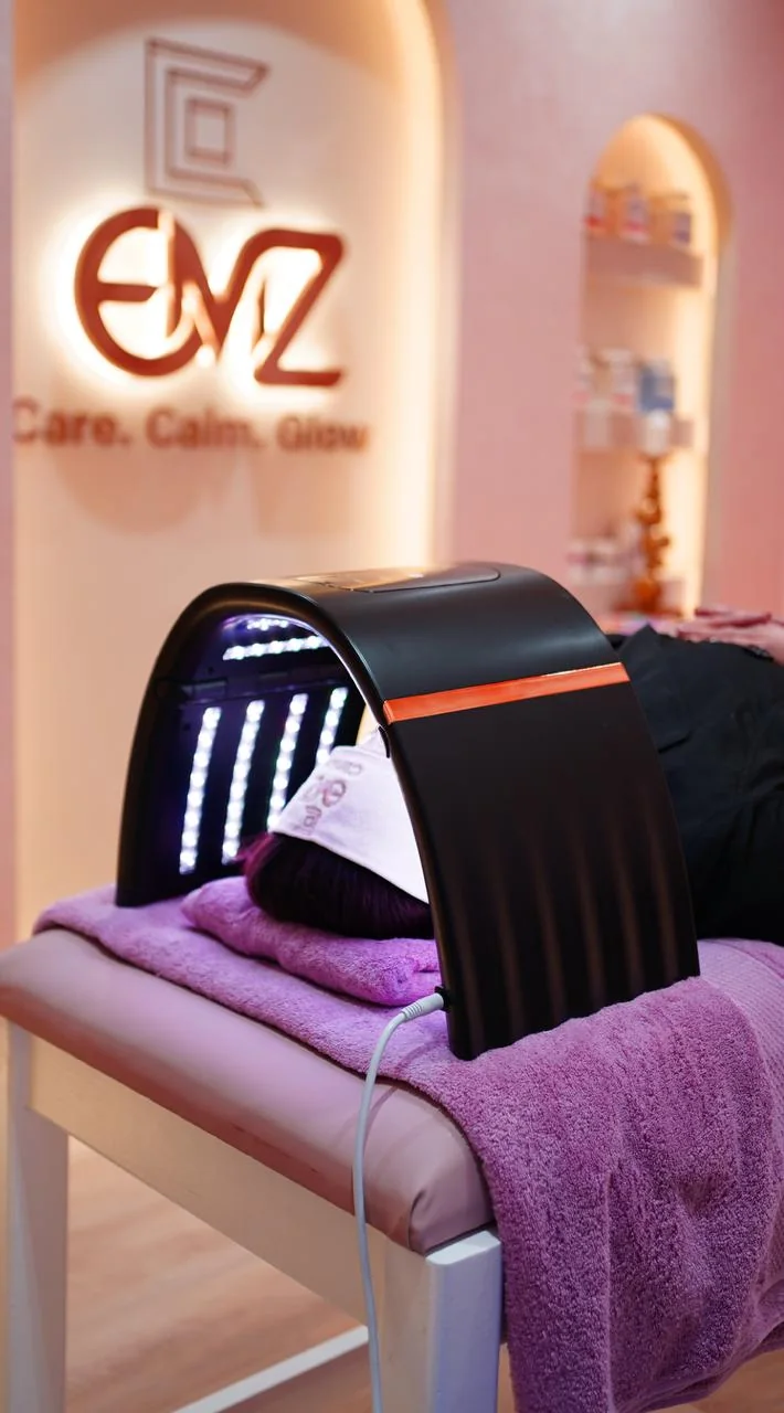 Inside a facial treatment room